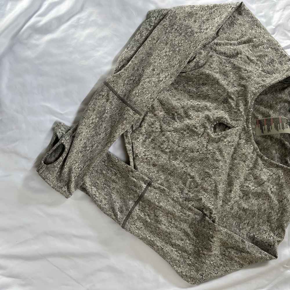 Gymshark Textured Gray Long Sleeve Top